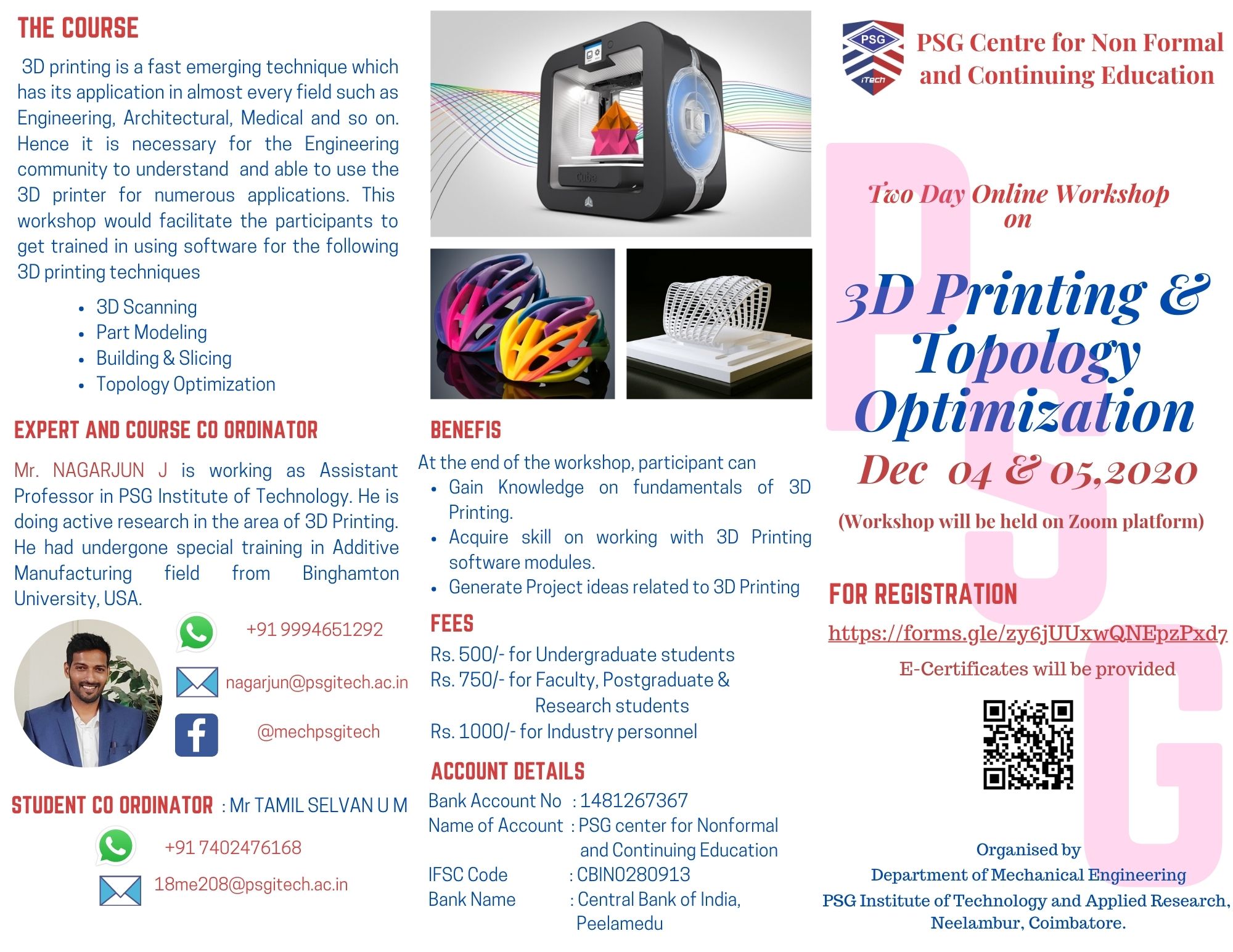 Two Day Online Workshop on 3D Printing and Topology Optimization 2020